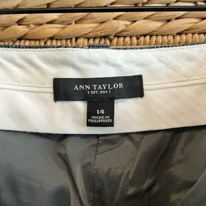 Ann Taylor High-Rise Plaid Stretch Virgin Wool Career Dress Pant Trouser, 14 thumbnail 8