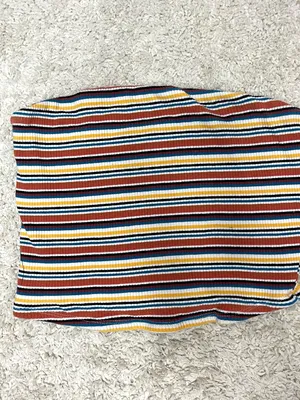 Garage Multicolor Striped Ribbed Top - Blue, Yellow, Red, White, Black thumbnail 2
