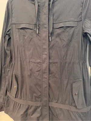 Lululemon Apres Practice Anorak Jacket Coal Grey Pinstripe Size 4 thumbnail 4
