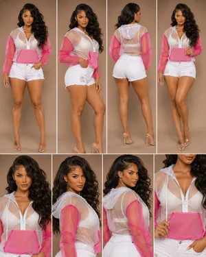 Pink Mesh Cropped Jacket | Vacation + Festival Fit thumbnail 6