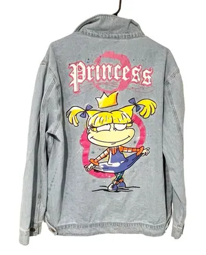 Nickelodeon‎ Rugrats Angelica Size XL Princess Jean Denim Jacket Cotton Coat thumbnail 1