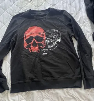 Men size medium skull sweatshirt Black thumbnail 1