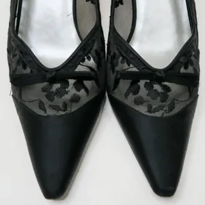 Vintage Y2K Karen Scott Black Floral Mesh Pumps thumbnail 5