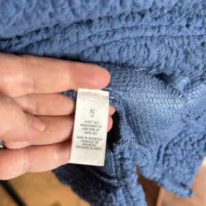 NWT Aerie Dream Sherpa Quarter Zip Pullover Marbled Blue XL Oversized Cozy thumbnail 10