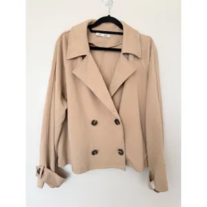 Dex Tan Double Breasted Knit Cropped Blazer Jacket Extra Large NEW Size XL thumbnail 3