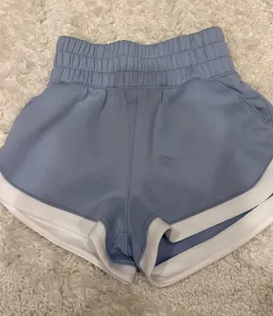 Abercrombie YPB neoKNIT Ultra High Rise Light Blue Athletic Shorts XXS Pockets thumbnail 1