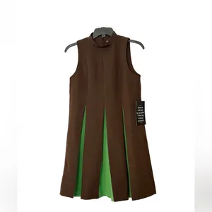 Tuckernuck Demitasse Griffiths Dress S Brown Green A-Line Mini NWT Mod thumbnail 7
