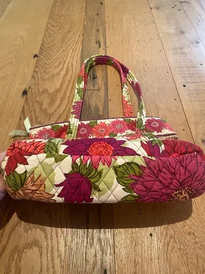 Vera Bradley Hello Dahlia Handbag Pink Flowers Quilted Shoulder Bag Tote Purse thumbnail 11