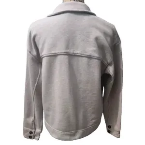 Banana Republic Women's Size S OLX LS Fleece Casual Shirt‎ Oatmeal Heather thumbnail 5