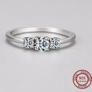 Sterling Silver SIZE 8 925  Sparkling Zircon Stackable Ring thumbnail 3