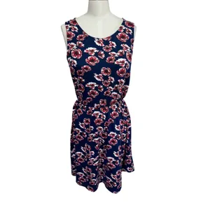French Grey Women's‎ Small Blue Floral Sleeveless Fit & Flare Dress thumbnail 2