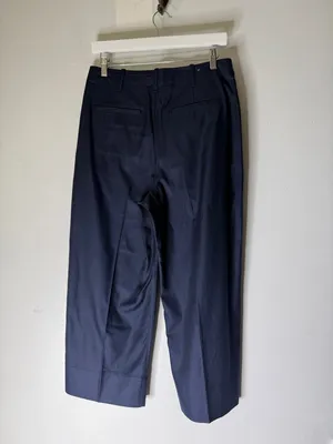 banana republic Factory Wide Leg High Rise Cropped Navy Pants Size 8‎ thumbnail 4
