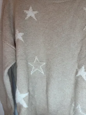 Rails Beige Star Crewneck Sweater size S thumbnail 3