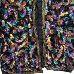 Laurence Kazar Vintage Black Multicolor Sequin Beaded Blazer | Large thumbnail 4