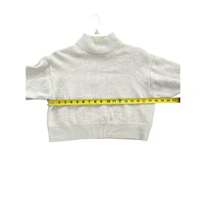 Aritzia Wilfred Free cropped sweater merino wool grey size small thumbnail 4