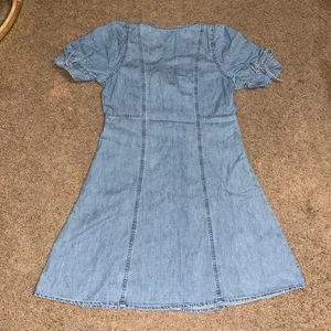 Madewell Tencel Denim Button-Front Tie-Sleeve‎ Mini Dress Brannon Blue 2 thumbnail 5