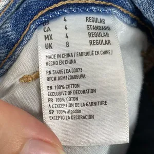 American Eagle Light Wash Denim High Rise Distressed Mom Jeans thumbnail 6