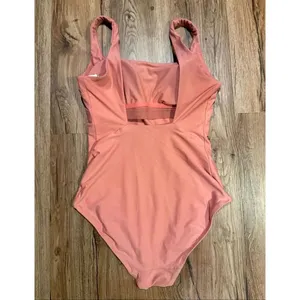 Lululemon waterside square neck swimsuit coral size 6 thumbnail 4