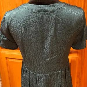 Anthropologie Maeve Tania Sacha Jacquard Tiered Tunic Dress‎ Dark Teal Green XS thumbnail 9