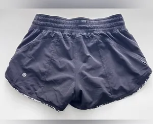 Lululemon black dot print Reversible shorts 6 thumbnail 1