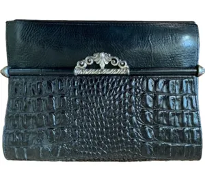 Brighton Black Leather Clutch Handbag thumbnail 1