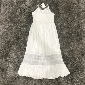 Jasambac Lace Accent Maxi Dress in White, Size M​​​​​ thumbnail 4