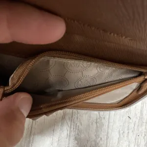 Michael Kors Brown Zip-Around Wristlet Wallet w/ Logo, Wrist Strap, Card Slots thumbnail 6