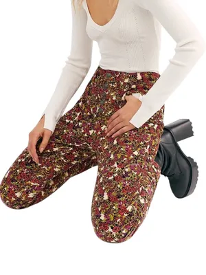 Free People High Waisted Sunchaser Floral Corduroy Pant Size 28 thumbnail 5