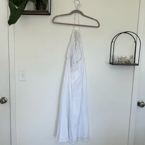 Anthropologie Raga Dress Maxi White Crochet‎ Halter Empire Boho Swim Coverup S thumbnail 2
