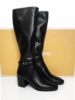 MICHAEL KORS‎ Ella Block Heel Boot In Black US 8 Wide $345 thumbnail 2