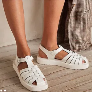 Free People Finn White Fisherman platform sandals thumbnail 1