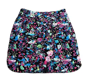 Lulu-B Skort Skirt Women's 2 Black Pink Geometric Stretch Performance Athletic thumbnail 1