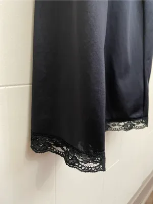 Sears Vintage Lace Slip Dress Size 38 Black Babydoll Elegant Whimsygoth Romantic thumbnail 3