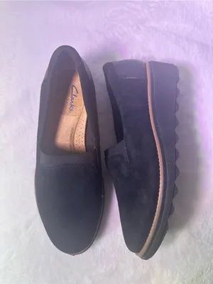 Clarks Black Suede Slip-On Wedge Mule thumbnail 6