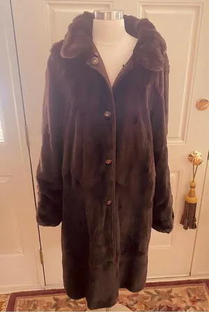 🌹Hp🌹Vintage Luxury Reversible Fur & Suede Long Coat thumbnail 3