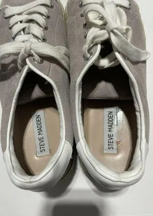 Steve Madden Rule Platform Suede Taupe Sneakers Size 9.5 thumbnail 5