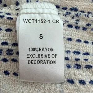 THML Woman S Blue Cream Geometric Print Tiered Babydoll Gauzy Rainbow Embroidery thumbnail 7