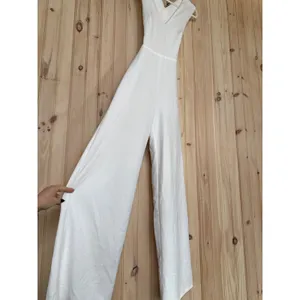 NWT Lulus Thinking Out Loud White Backless Jumpsuit Cocktail Classy Size XS thumbnail 5