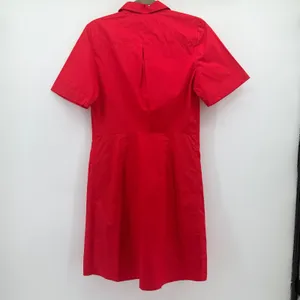 J.Crew Red Short Sleeve Cotton Button Down Utility Shirt Dress CT325 Size 6T NEW thumbnail 2