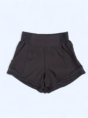 Lululemon Hotty Hot High Rise lined shorts 3.5” lace trim Black Athletic gym 0 thumbnail 5