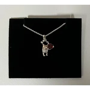 Kay Jewelers Sterling Silver 10k Rose Gold Garnet Diamond Gemstone ‘Disney Treasures’ Winnie the Pooh Honey Necklace Jewelry 🍯 thumbnail 2