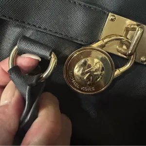 Michael Kors Black Satchel with Gold Accents thumbnail 10