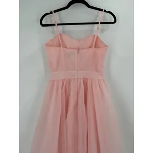 AURA Tulle Bow‎ Midi Dress Womens Small Pink Sweetheart Balletcore Coquette thumbnail 8