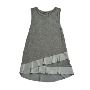 Banana Republic Grey Sleeveless Flounce-Hem Tank Top Size X-Small thumbnail 5
