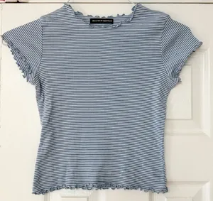 Brandy‎ Melville Navy Striped Short Sleeve Top Cotton One Size EUC thumbnail 1