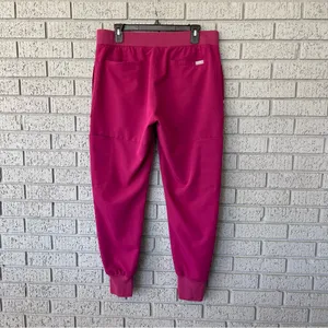 Figs Nepal Skinny Joggers Scrub Pants in Dark Magenta Size Large thumbnail 3