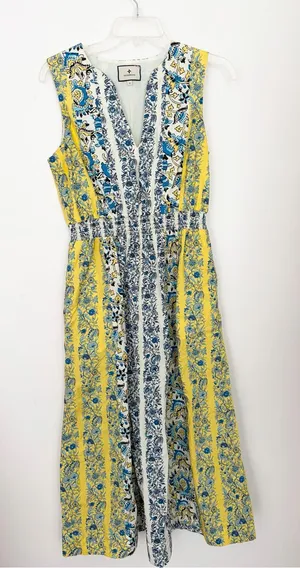 Tuckernuck Golden Rod Chintz Stripe Arrietta Midi Dress thumbnail 1