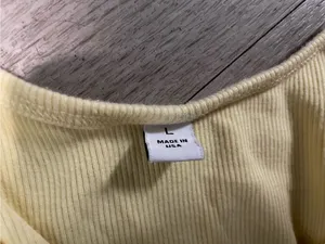 Womens Yellow Ribbed Tank Top Size L thumbnail 2
