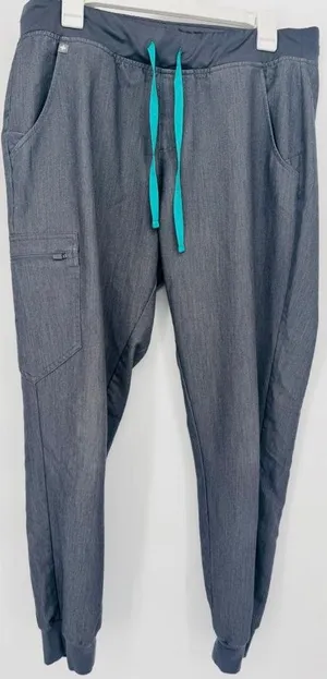 Figs Technical Collection Zamora Jogger Scrub Pants Graphite Gray Teal L thumbnail 1