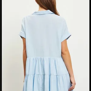 Mustard Seed Sky Blue Tiered Mini Dress thumbnail 4